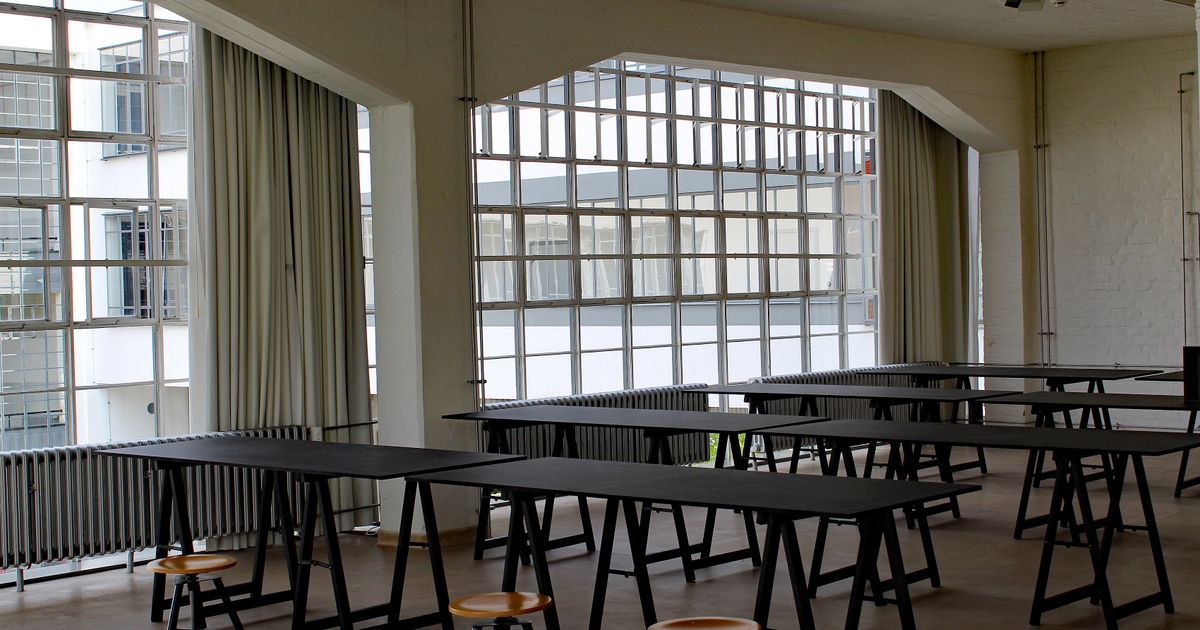 School corridor and classrooms during a school term